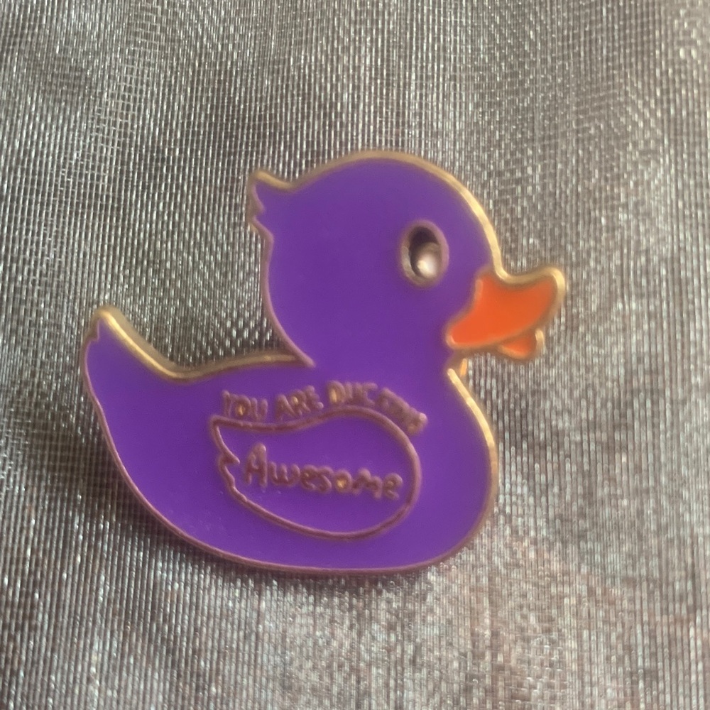 Purple and Orange Duck Pin